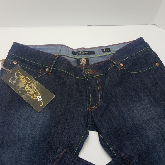 Ed Hardy Denim - Ed Hardy Jeans brand new embroidered pockets Fish